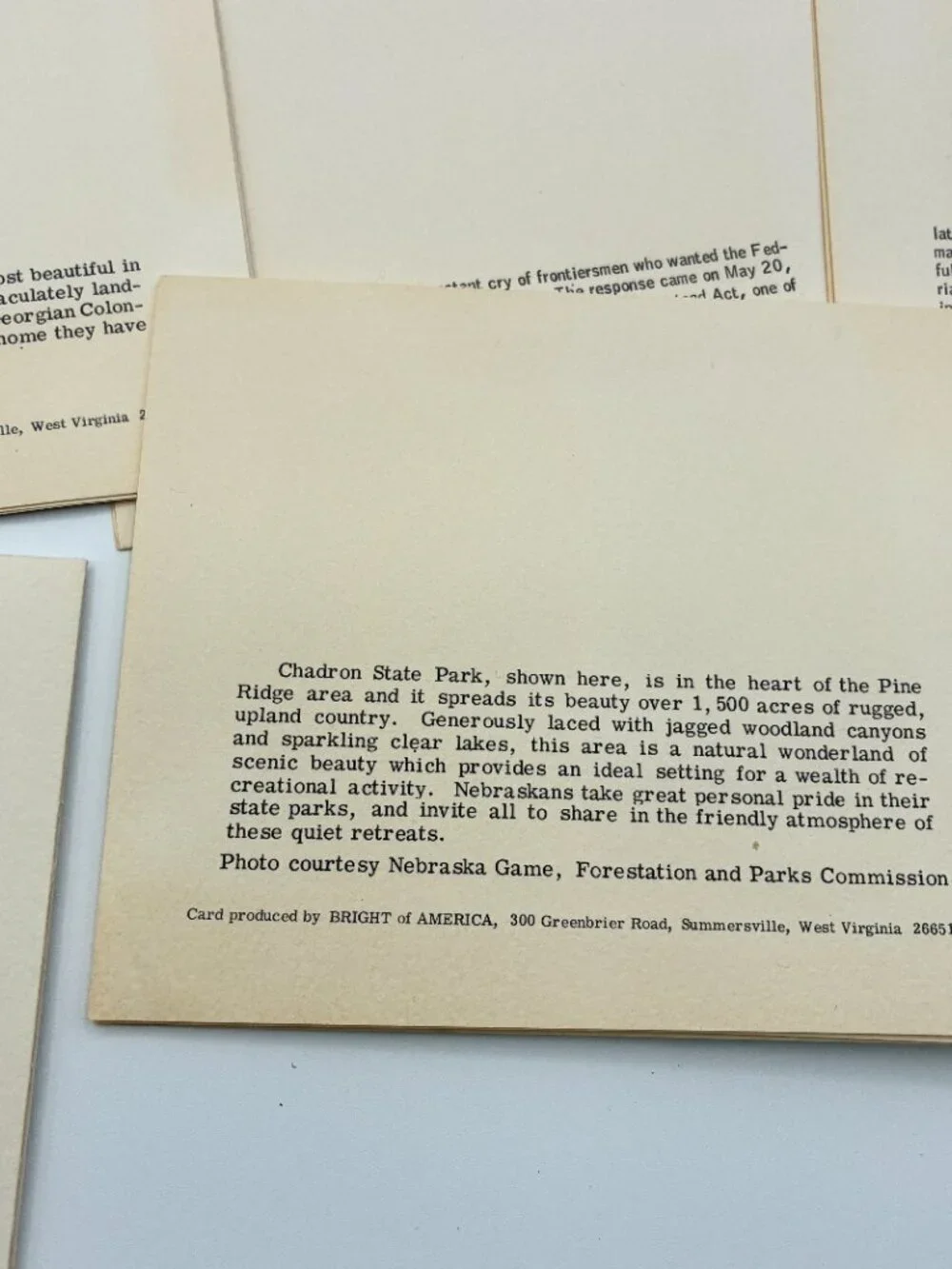 Vtg Nebraska Photo Note Cards Lot of 18 Landmarks Scenes Bright of America Blank